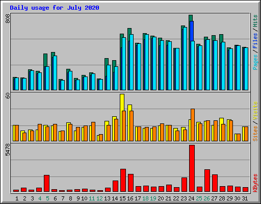 Daily usage for July 2020