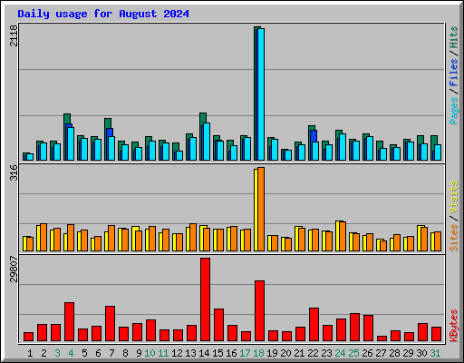 Daily usage for August 2024
