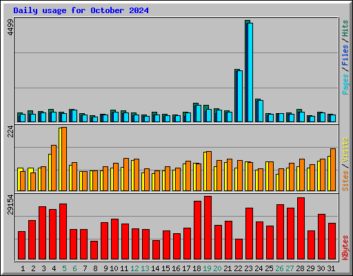 Daily usage for October 2024
