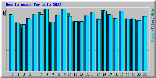 Hourly usage for July 2023